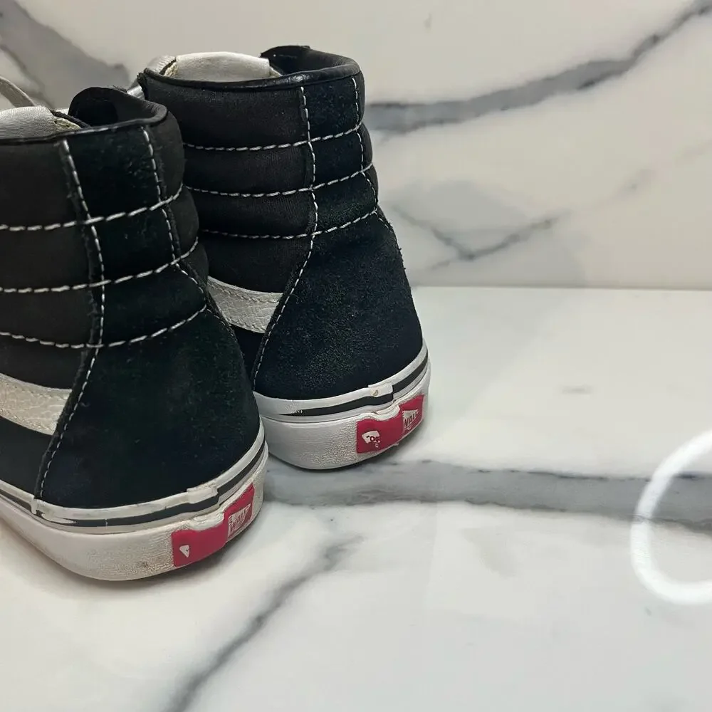 Vans Unisex Black White Suede High Top Skateboard Shoes M Sz 4.5 W Sz 6